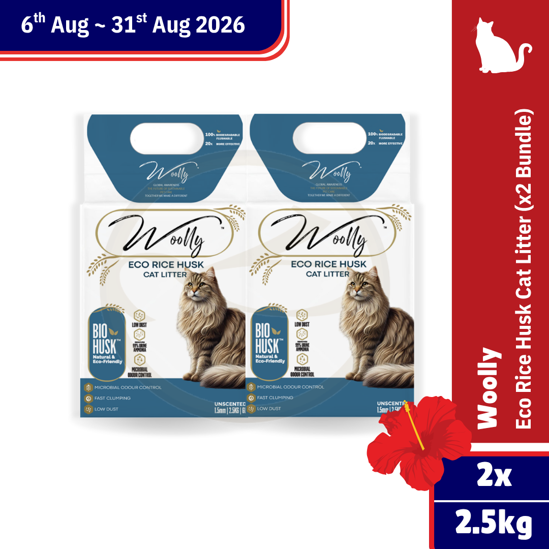 Woolly Eco Rice Husk Cat Litter x2 Bundle