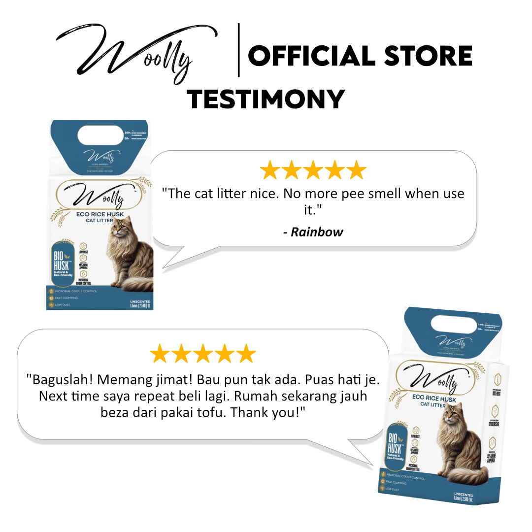 Woolly Eco Rice Husk Cat Litter x Wix Scottish Salmon Oil