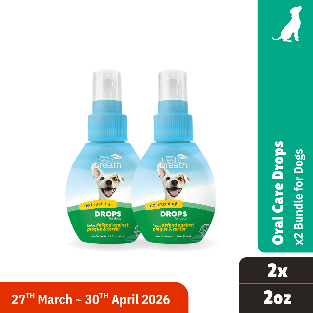 Tropiclean Fresh Breath Drops 2oz x2 Bundle