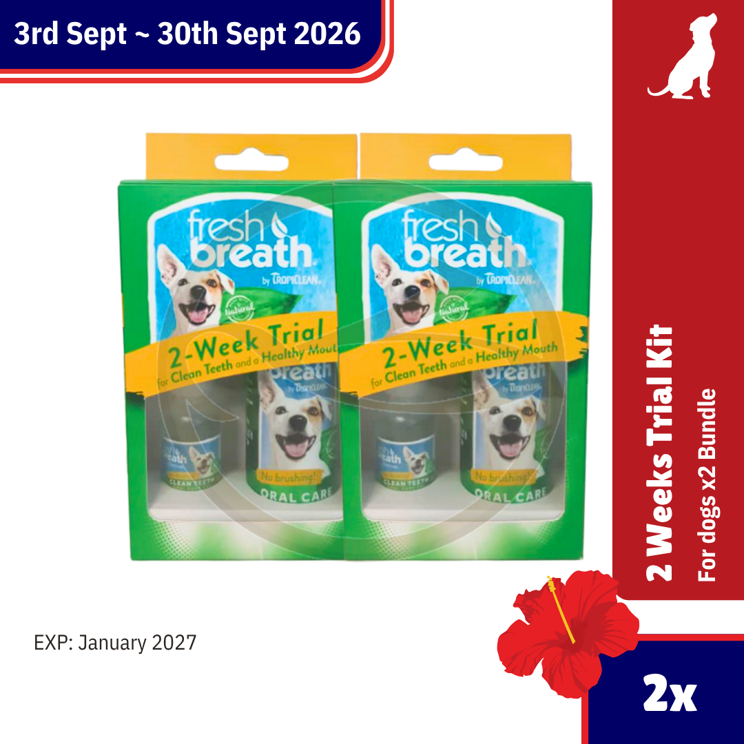 Merdeka Sale! Tropiclean Fresh Breath Dental 2 WeeksTrial Kit Bundle