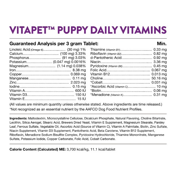 NV TR Vita Pet Puppy Ingredients