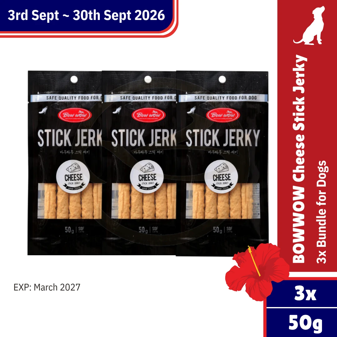 Merdeka Sale! BowWow Cheese Stick (5pc) x3 (EXP: MARCH 2027)