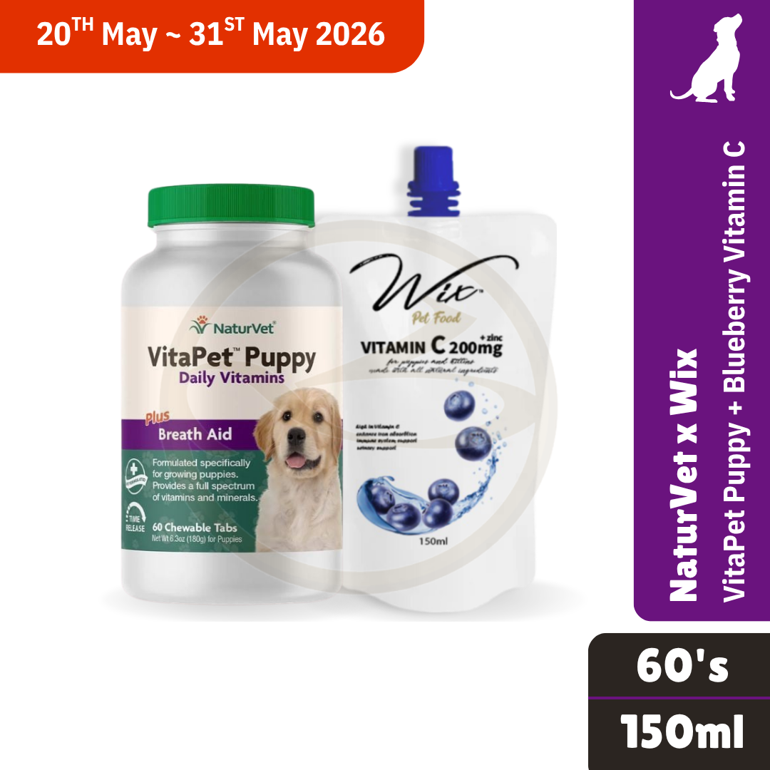 NV TR Vita Pet Puppy 60 Tablets x Wix Blueberry Vitamin C
