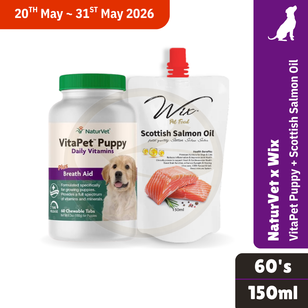 NV TR Vita Pet Puppy 60 Tablets x Wix Scottish Salmon Oil