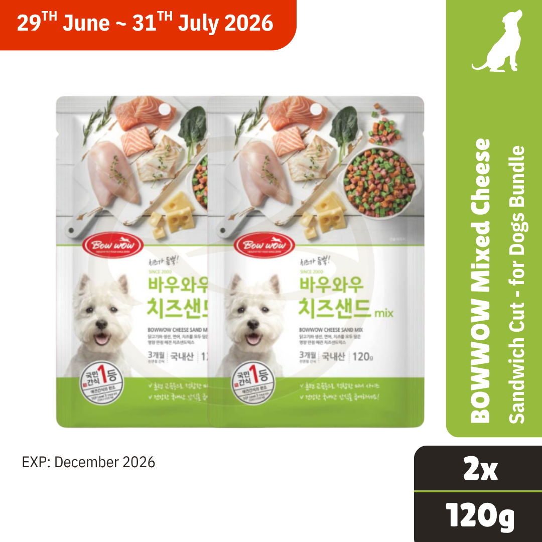 BowWow Mixed Cheese Sandwich Cut 120g 2x Bundle (EXP: December 2026)