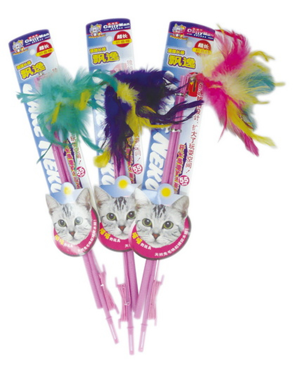 Cattyman Cat Stick Toy - String Feather