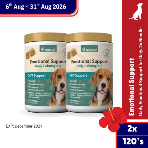 Merdeka Sale! NV Emotional Support Dog Calming Aid 120's Bundle (EXP: December 2027)