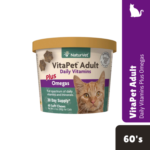 NV VitaPet Adult Plus Omegas Cat Soft Chew 60's