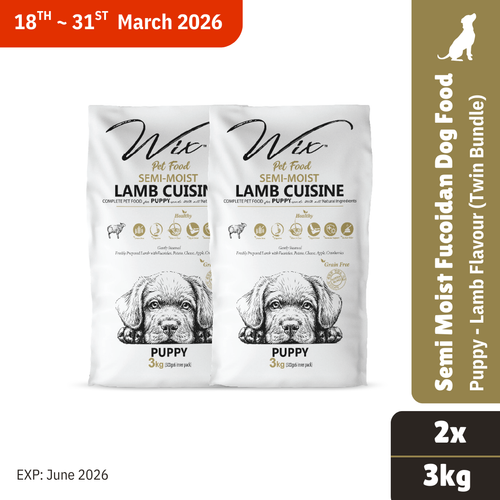 Wix Semi-Moist Fucoidan Puppy 3kg x2 Bundle (EXP: 2 June 2026)