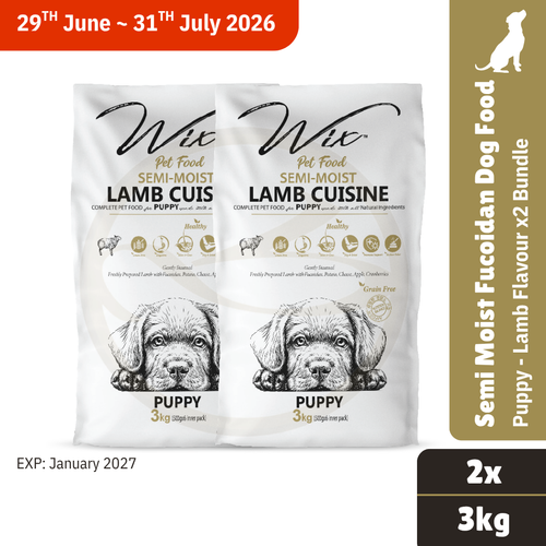 Wix Semi-Moist Fucoidan Puppy 3kg x2 Bundle (EXP: JANUARY 2026)