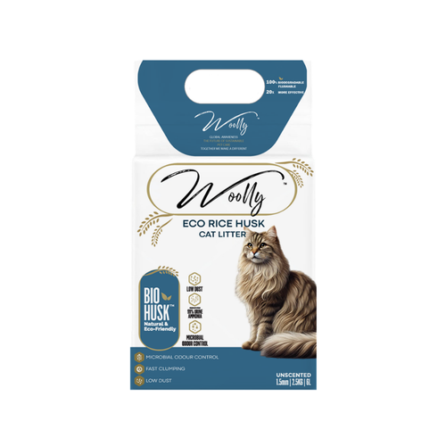 Woolly Eco Rice Husk Cat Litter Catron Bundle