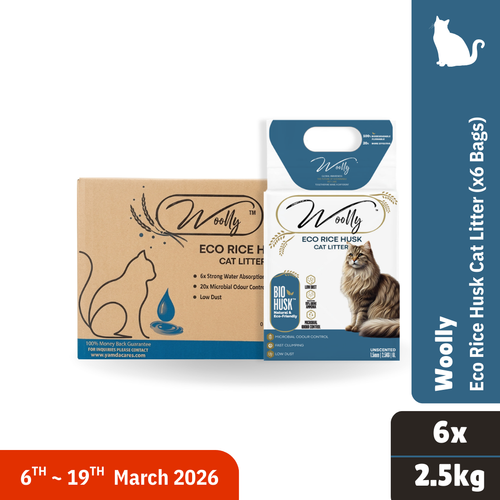 Woolly Eco Rice Husk Cat Litter Catron Bundle