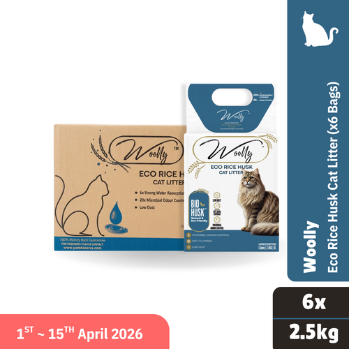 Woolly Eco Rice Husk Cat Litter x6 Bundle