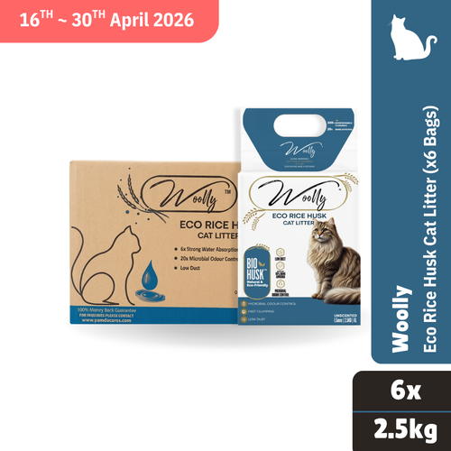 Woolly Eco Rice Husk Cat Litter x6 Bundle