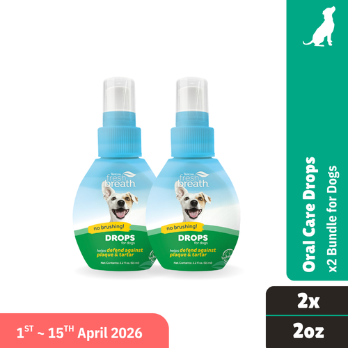 Tropiclean Fresh Breath Drops 2oz x2 Bundle