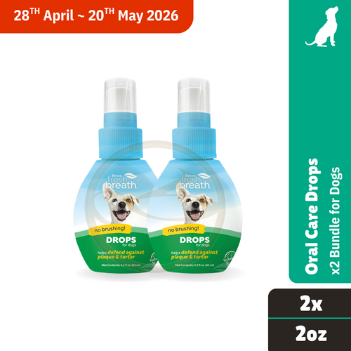 Tropiclean Fresh Breath Drops 2oz x2 Bundle