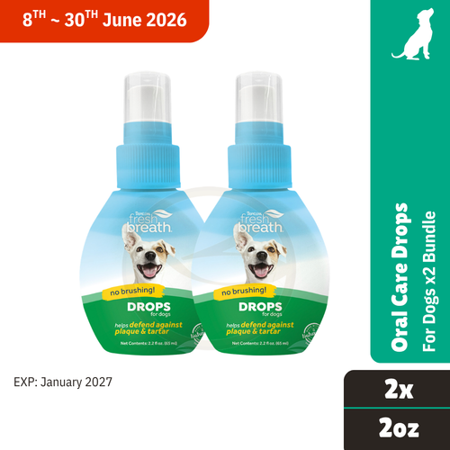 Tropiclean Fresh Breath Drops 2oz x2 Bundle
