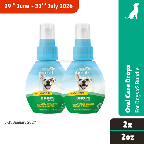 BUNDLE DEAL! Tropiclean Fresh Breath Drops 2oz x2 Bundle