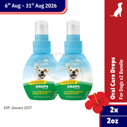 Merdeka Sale! Tropiclean Fresh Breath Drops 2oz x2 Bundle