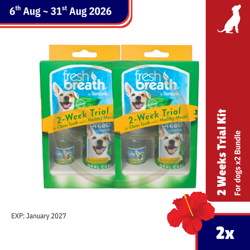 Merdeka Sale! Tropiclean Fresh Breath Dental 2 WeeksTrial Kit Bundle