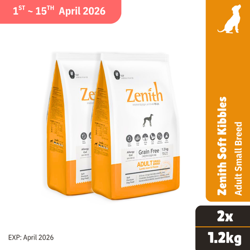 BUNDLE DEAL! Zenith Soft Kibble Adult Small Breed 1.2kg x2 (EXP: 22 APR 2026)