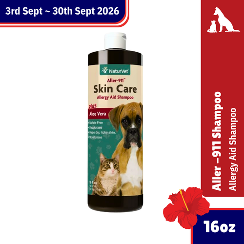 Merdeka Sale! NaturVet Aller-911 Shampoo 16oz.