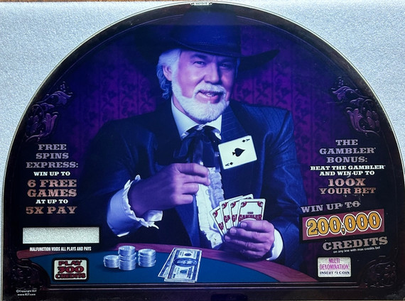 IGT The Gambler Kenny Rogers 19 Inch Round Top Glass