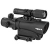 Side profile of the BSA 1x30 red dot sight showing integrated flashlight, laser controls, and optic mounting deck.