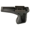 Bravo Company BCMGUNFIGHTER Kinesthetic Angled Grip KAG in Black mounted on a rifle rail.