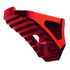 Close-up of the flat barricade stop surface on the Rise Armaments Red handstop.
Rise Armaments M-LOK micro handstop in Red side view showing skeletonized design.