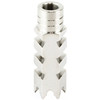 ATI Outdoors Shark 1/2x28 stainless steel muzzle brake with high polish finish side view