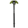 Aero Precision Breach ambidextrous AR10 charging handle in OD Green finish showing dual control levers and gas deflection shelf.