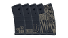 Magpul 30rd 223 PMAG showing anti-tilt follower and laser engraved design close up