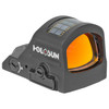 Holosun HS507C-X2 Red Dot Sight. Highlights the compact 7075-T6 aluminum optic housing, top-mounted solar cell, side battery drawer, textured adjustment buttons, and clear optical glass lens.