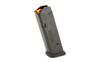 Magpul PMAG 17 GL9 17rd 9mm Magazine for Glock. Highlights the durable black polymer construction, controlled-tilt follower, side witness holes, and flared floor plate designed for full-size and compact Glock handguns.