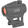US Optics TSR-1X red dot sight with 5 MOA dot on Picatinny riser mount.