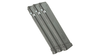 SGM Tactical 9mm 33-round extended magazines neatly arranged. Highlights the durable black polymer body construction, steel feed lips, alignment witness holes along the spine, and textured floor plates designed for full-size and compact 9mm Glock platforms.