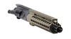 Black anodized Mil-Spec 7075 T6 aluminum upper receiver with installed dust cover and forward assist.