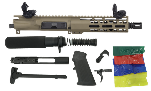 ALWAYS ARMED 7.5" 5.56 NATO TR SERIES WITH TRINITY FORCE SIGHTS PISTOL KIT - FDE