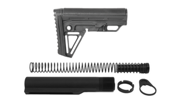 MIL-SPEC CARBINE BUFFER TUBE KIT WITH TRINITY FORCE ALPHA STOCK MIL-SPEC CARBINE BUFFER TUBE KIT WITH TRINITY FORCE ALPHA STOCK