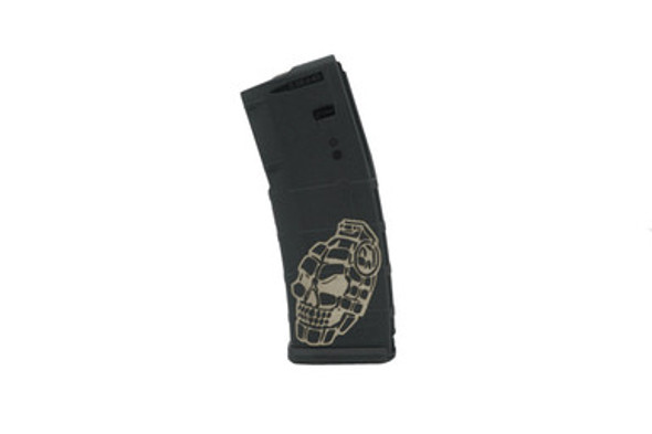 SG ARMS LASER ENGRAVED 30 RD MAGPUL PMAG - SKULL GRENADE SG ARMS LASER ENGRAVED 30 RD MAGPUL PMAG - SKULL GRENADE