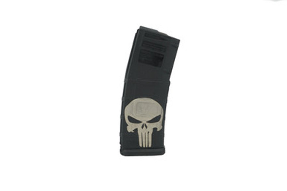 SG ARMS LASER ENGRAVED 30 RD MAGPUL PMAG - PUNISHER SKULL SG ARMS LASER ENGRAVED 30 RD MAGPUL PMAG - PUNISHER SKULL