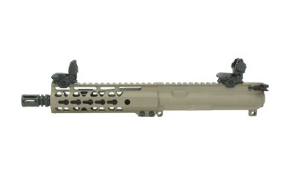 7.5" 5.56 NATO COMPLETE UPPER RECEIVER WITH 7" KEYMOD RAIL, BCG, CHARGING HANDLE & SIGHTS - FDE