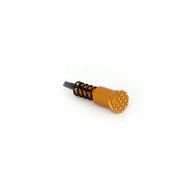 Timber Creek AR Forward Assist in a vibrant orange anodized finish, displayed alongside its matching spring and roll pin on a neutral background.