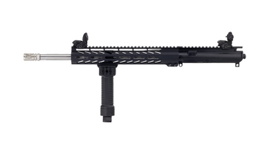ALWAYS ARMED 16" 5.56 NATO STAINLESS STEEL UPPER RECEIVER WITH 12" RAIL, SIGHTS, AND BI-POD - BLACK