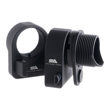 Sylvan Arms Folding Hinge Stock Adapter Gen 3 in black hard coat anodized finish