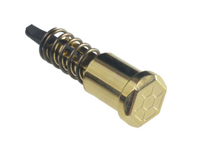Strike Industries AR Forward Assist in Gold with roll pin and spring components