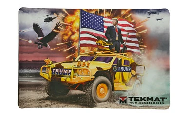TekMat Gun Cleaning Mat Trump edition layout showing the full 17-inch surface and graphics