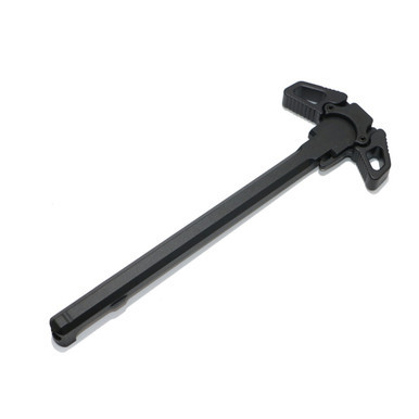 AR15 ambidextrous charging handle made in USA from 7075 T6 aluminum with black Type III hardcoat anodized finish