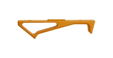Side view of 7075-T6 aluminum Tactical Dynamics M-LOK angled foregrip in Tequila Sunrise